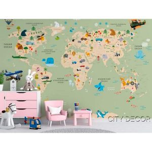Фотообои Citydecor Детская (карта мира) 66