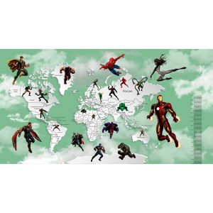 Фотообои Citydecor Superhero (карта мира с ростомером) 11